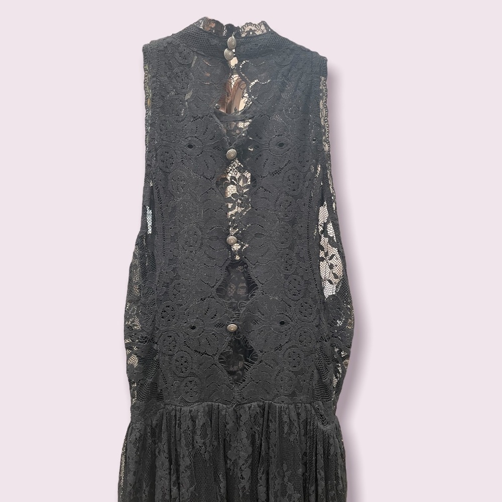 Free People Black lace mini dress - Picture 3 of 8